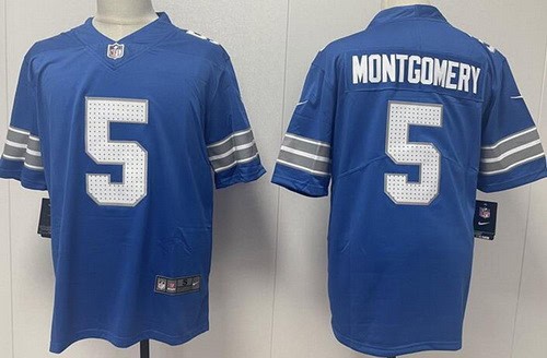 Detroit Lions #5 David Montgomery Limited Blue Vapor Jersey