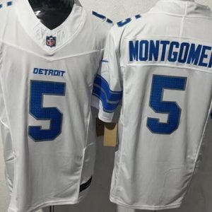 Detroit Lions #5 David Montgomery Limited White FUSE Vapor Jersey