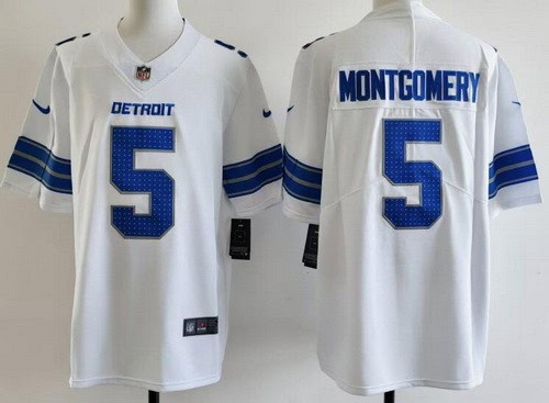 Detroit Lions #5 David Montgomery Limited White Vapor Jersey
