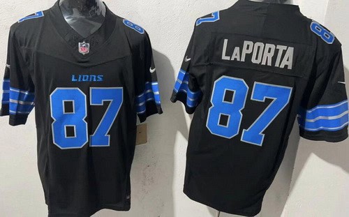 Detroit Lions #87 Sam Laporta Limited Black FUSE Vapor Jersey