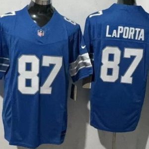 Detroit Lions #87 Sam Laporta Limited Blue FUSE Vapor Jersey
