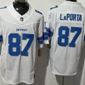 Detroit Lions #87 Sam Laporta Limited White FUSE Vapor Jersey