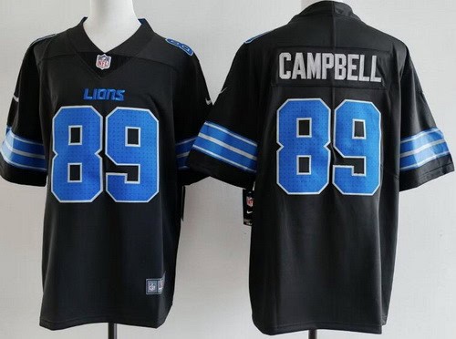Detroit Lions #89 Dan Campbell Limited Black Vapor Jersey