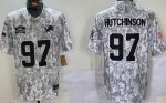 Detroit Lions #97 Aidan Hutchinson Limited Arctic Camo 2024 Salute to Service Jersey