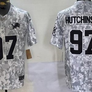 Detroit Lions #97 Aidan Hutchinson Limited Arctic Camo 2024 Salute to Service Jersey