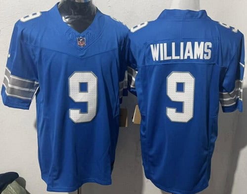 Detroit Lions #9 Jameson Williams Limited Blue FUSE Vapor Jersey