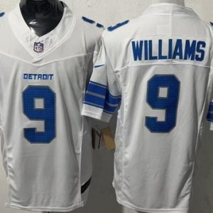 Detroit Lions #9 Jameson Williams Limited White FUSE Vapor Jersey