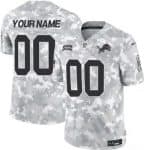 Detroit Lions Customized Limited Arctic Camo 2024 Salute to Service Jersey
