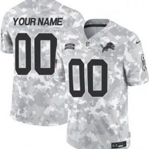 Detroit Lions Customized Limited Arctic Camo 2024 Salute to Service Jersey