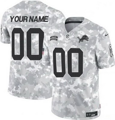 Detroit Lions Customized Limited Arctic Camo 2024 Salute to Service Jersey