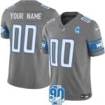 Detroit Lions Customized Limited Gray 90th Season FUSE Vapor Jersey