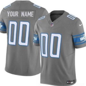 Detroit Lions Customized Limited Gray FUSE Vapor Jersey