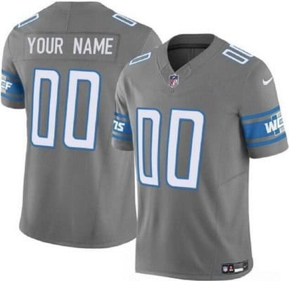 Detroit Lions Customized Limited Gray FUSE Vapor Jersey