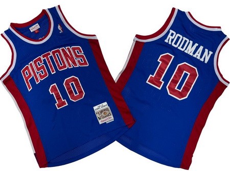 Detroit Pistons #10 Dennis Rodman Blue 1988 Throwback Swingman Jersey