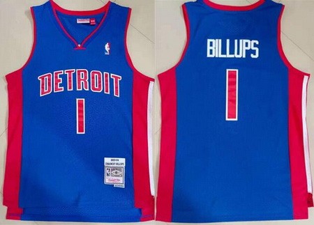 Detroit Pistons #1 Chauncey Billups Blue 2003 Throwback Swingman Jersey