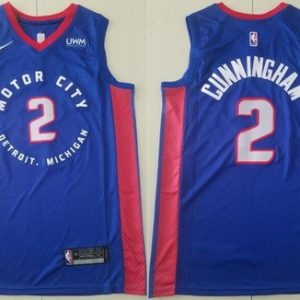 Detroit Pistons #2 Cade Cunningham Blue City Icon Sponsor Swingman Jersey