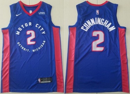 Detroit Pistons #2 Cade Cunningham Blue City Icon Sponsor Swingman Jersey