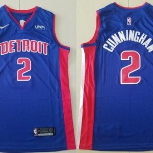 Detroit Pistons #2 Cade Cunningham Blue Icon Sponsor Swingman Jersey