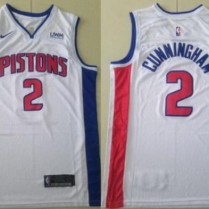 Detroit Pistons #2 Cade Cunningham White Icon Sponsor Swingman Jersey
