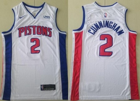 Detroit Pistons #2 Cade Cunningham White Icon Sponsor Swingman Jersey