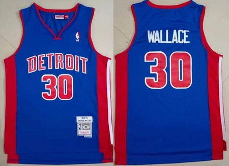 Detroit Pistons #30 Rasheed Wallace Blue 2003 Throwback Swingman Jersey