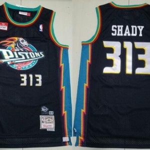 Detroit Pistons #313 Slim Shady Black Remix X Swingman Jersey