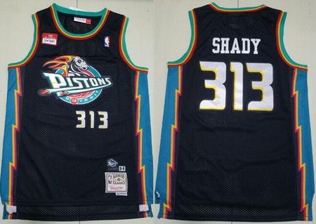 Detroit Pistons #313 Slim Shady Black Remix X Swingman Jersey
