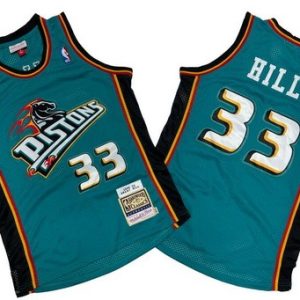 Detroit Pistons #33 Grant Hill Green 1998 Throwback Swingman Jersey