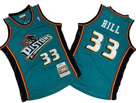 Detroit Pistons #33 Grant Hill Green 1998 Throwback Swingman Jersey