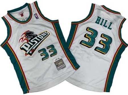 Detroit Pistons #33 Grant Hill White 1998 Throwback Swingman Jersey