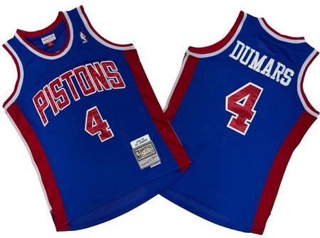 Detroit Pistons #4 Joe Dumars Blue 1988 Throwback Swingman Jersey
