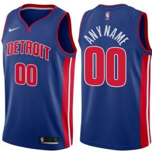 Detroit Pistons Custom Blue Icon Hot Press Jersey