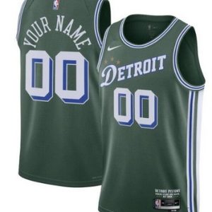 Detroit Pistons Custom Green 2022 City Icon Heat Press Jersey