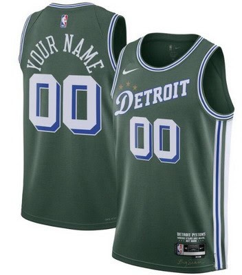 Detroit Pistons Custom Green 2022 City Icon Heat Press Jersey