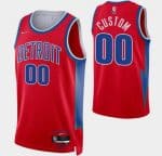 Detroit Pistons Custom Red Diamond 75th Icon Hot Press Jersey