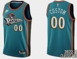 Detroit Pistons Custom Teal Classic Icon Hot Press Jersey