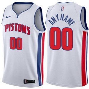 Detroit Pistons Custom Whtie Icon Hot Press Jersey