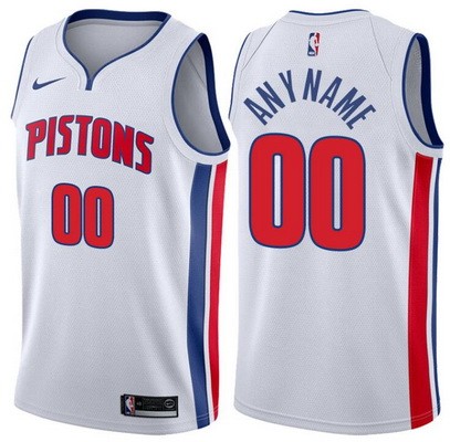 Detroit Pistons Custom Whtie Icon Hot Press Jersey