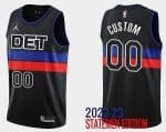 Detroit Pistons Customized Black 2022 Statement Icon Swingman Jersey