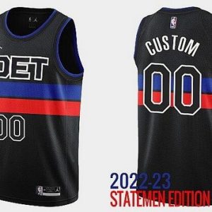 Detroit Pistons Customized Black 2022 Statement Icon Swingman Jersey
