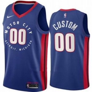 Detroit Pistons Customized Blue 2021 City Stitched Swingman Jersey