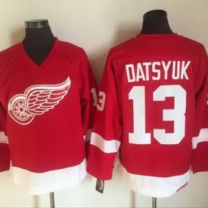 Detroit Red Wings #13 Pavel Datsyuk Red Throwback Jersey