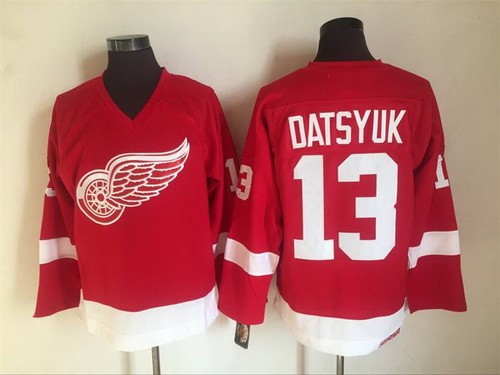Detroit Red Wings #13 Pavel Datsyuk Red Throwback Jersey