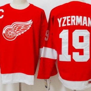 Detroit Red Wings #19 Steve Yzerman Red Throwback Jersey