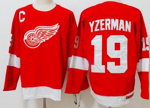 Detroit Red Wings #19 Steve Yzerman Red Throwback Jersey