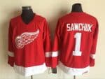 Detroit Red Wings #1 Terry Sawchuk Red Throwback Jersey