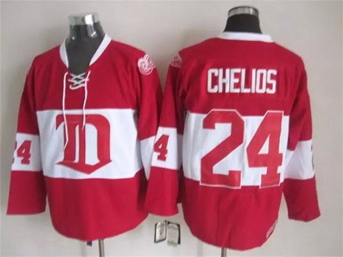 Detroit Red Wings #24 Chris Chelios Red Winter Classic Jersey