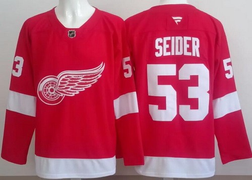 Detroit Red Wings #53 Moritz Seider Red Authentic Jersey