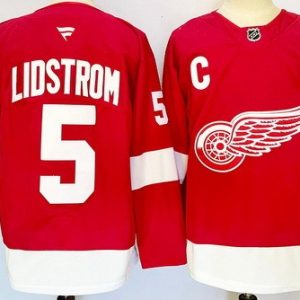Detroit Red Wings #5 Nicklas Lidstrom Red Authentic Jersey