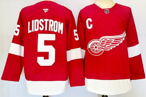 Detroit Red Wings #5 Nicklas Lidstrom Red Authentic Jersey